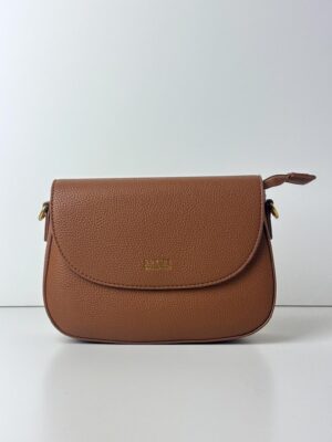 Torebka listonoszka z plecionym uchem COVERI COLLECTION brązowa