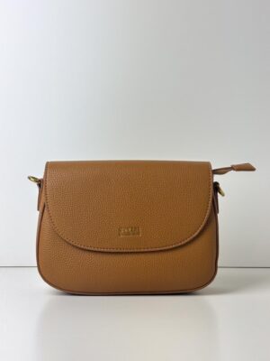 Torebka listonoszka z plecionym uchem COVERI COLLECTION musztardowa