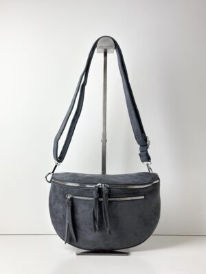 Torebka nerka ze sztucznego zamszu Paolo Bags szara