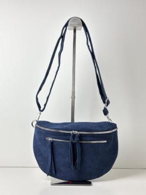 Torebka nerka ze sztucznego zamszu Paolo Bags granatowa