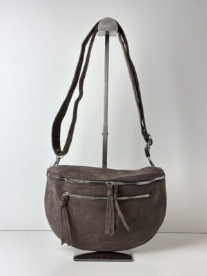 Torebka nerka ze sztucznego zamszu Paolo Bags ziemista