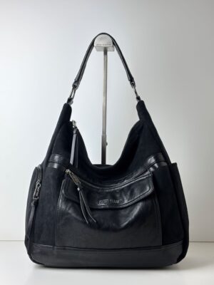 Torebka worek ze sztucznego zamszu SWEET YEARS czarna