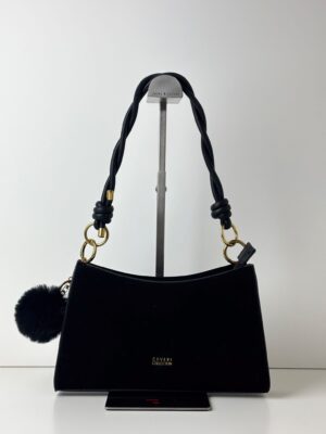 Torebka worek ze sztucznego zamszu COVERI COLLECTION czarna