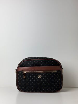Torebka listonoszka w monogram Briciole czarno brązowa