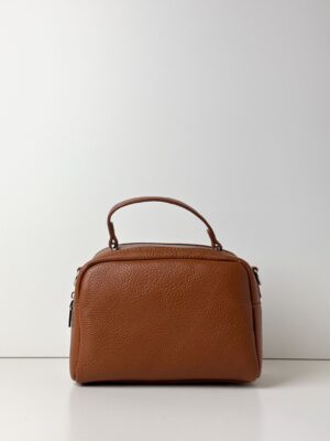 Torebka kuferek z szerokim paskiem HERISSON brązowa