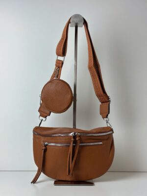 Torebka nerka z okrągłym portfelikiem Paolo Bags brązowa