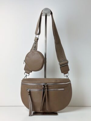 Torebka nerka z okrągłym portfelikiem Paolo Bags taupe