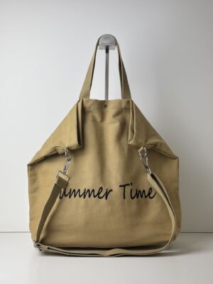Bawełniana torebka shopper PAOLO BAGS apricot