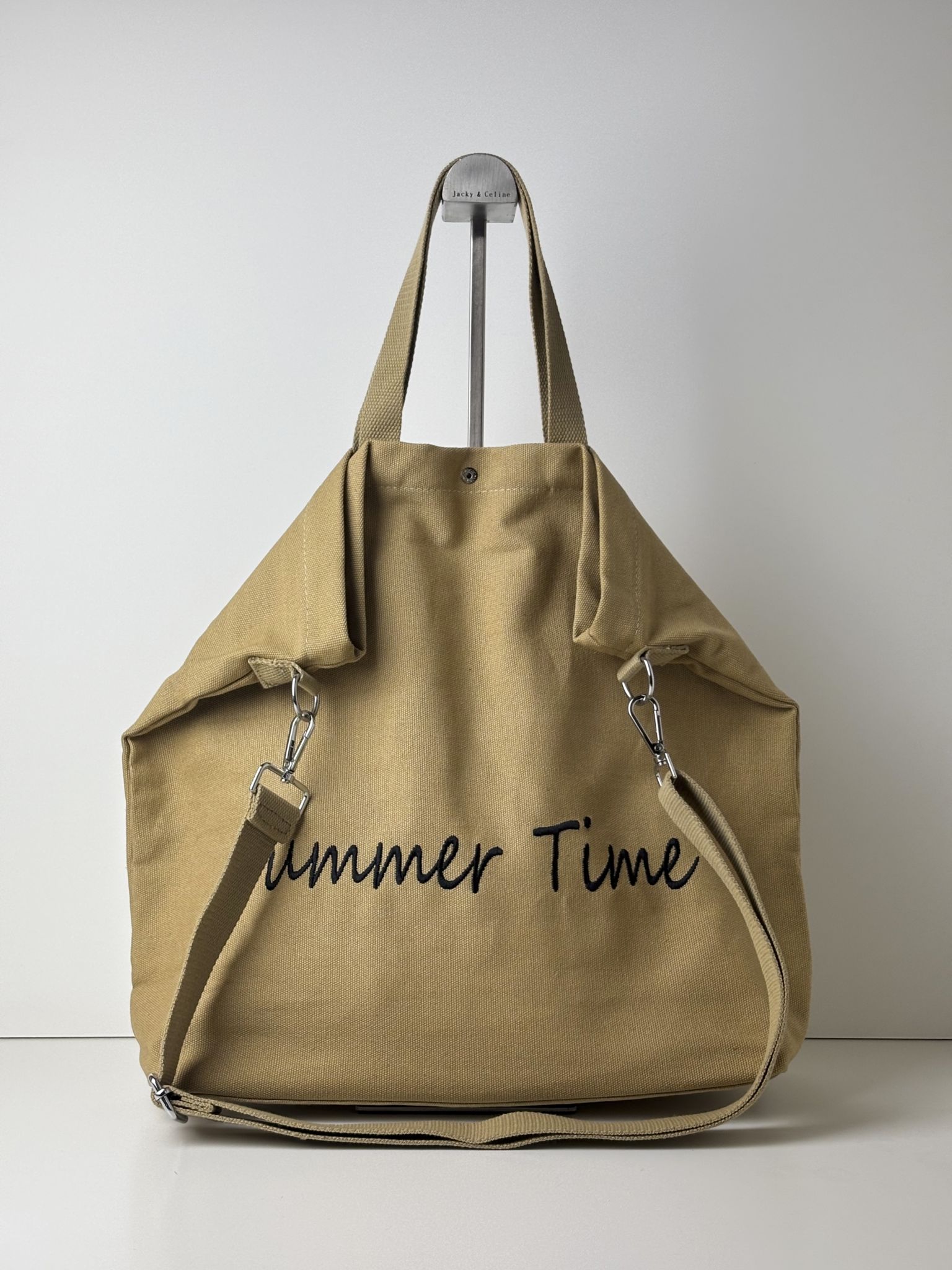 Bawełniana torebka shopper PAOLO BAGS apricot