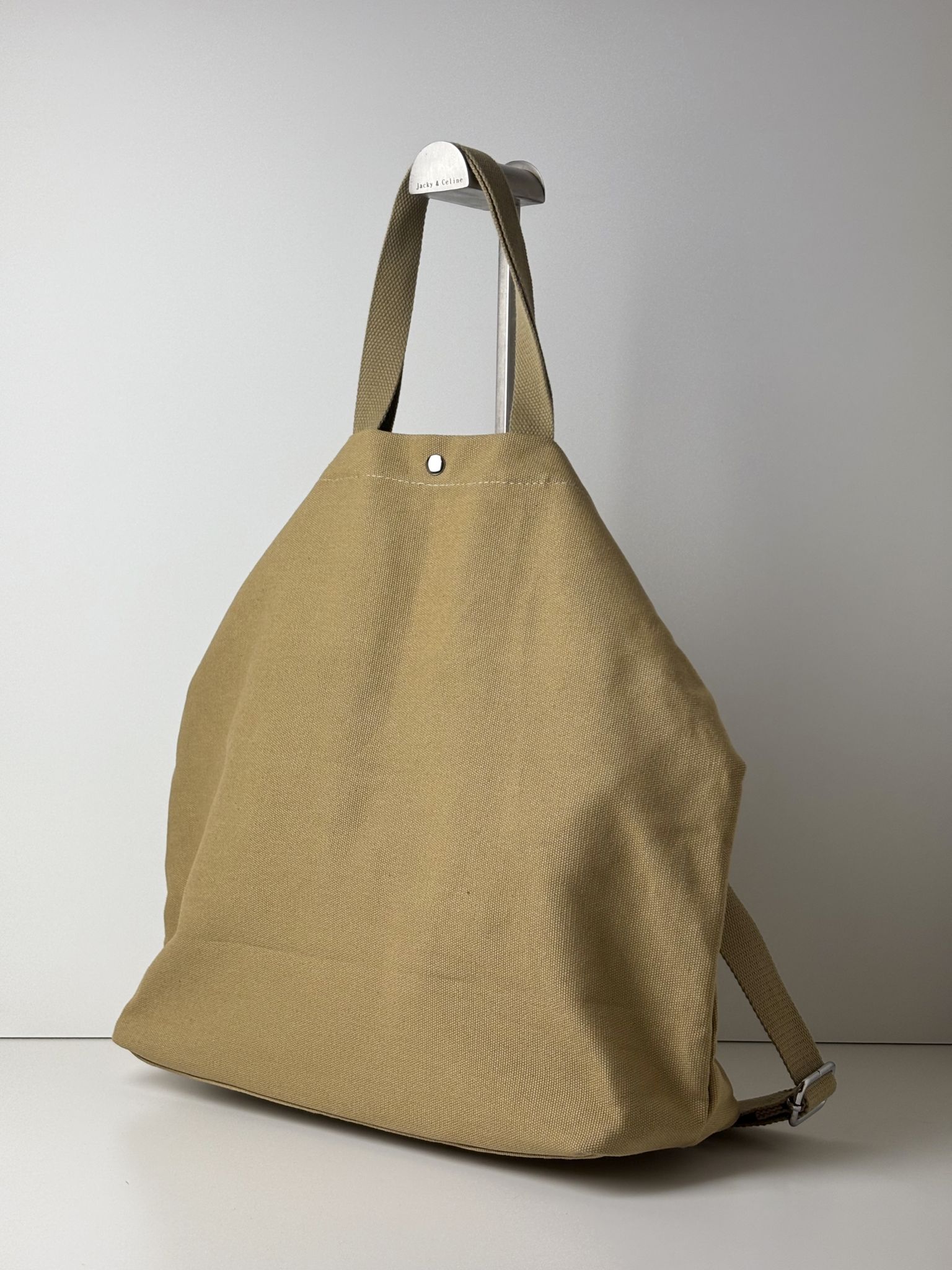 Bawełniana torebka shopper PAOLO BAGS apricot - obrazek 2