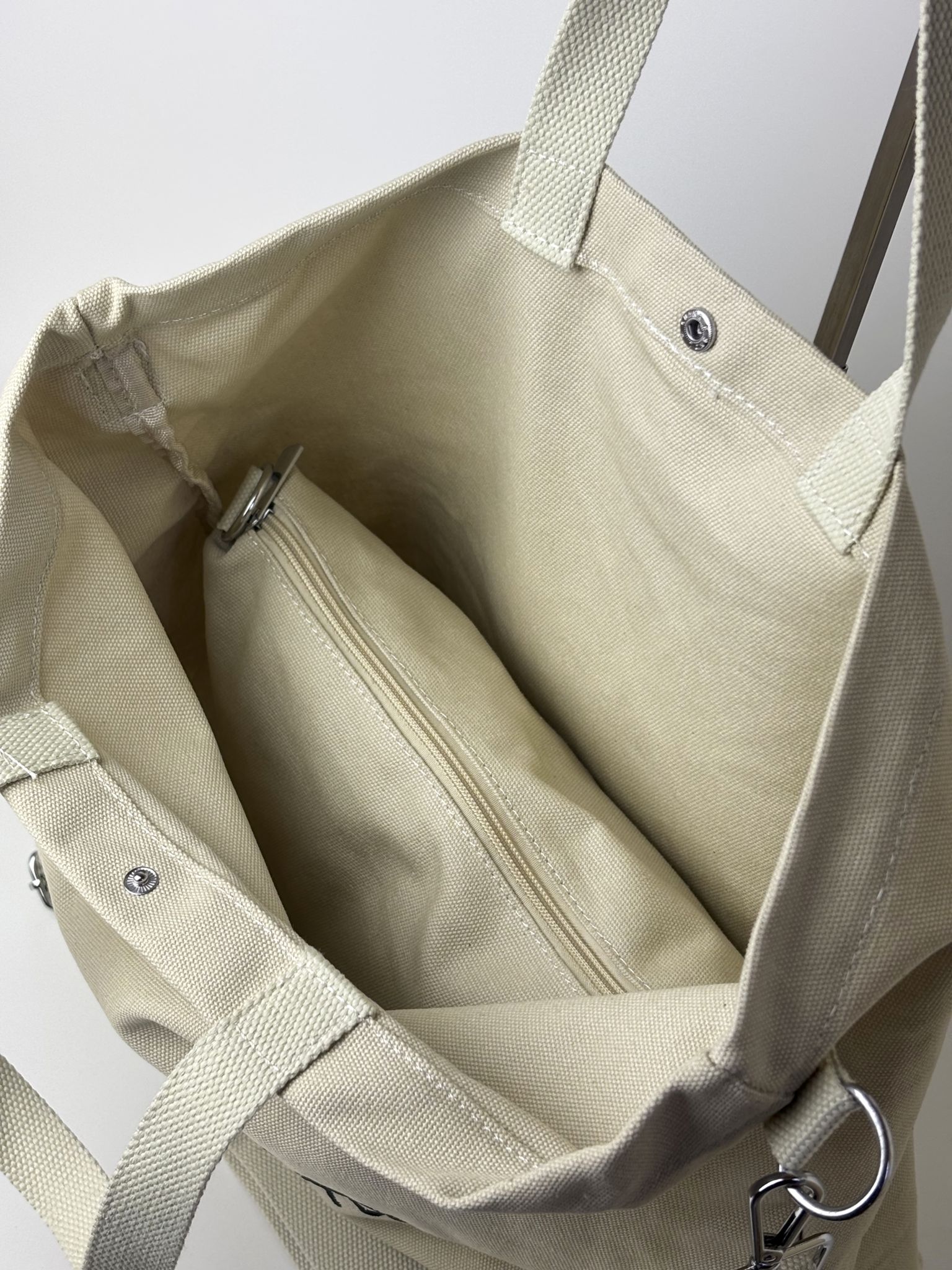 Bawełniana torebka shopper PAOLO BAGS beżowa - obrazek 5