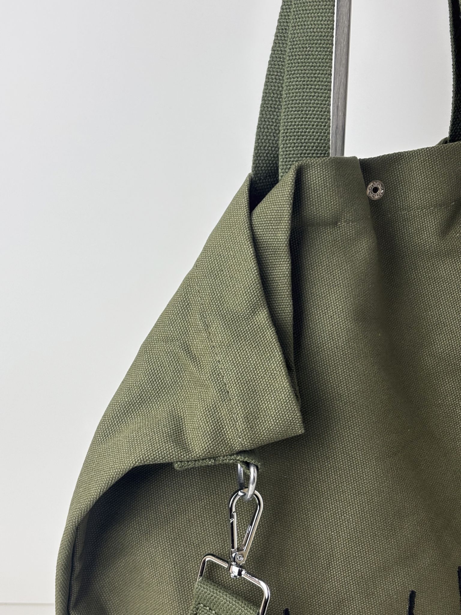 Bawełniana torebka shopper PAOLO BAGS oliwkowa - obrazek 3