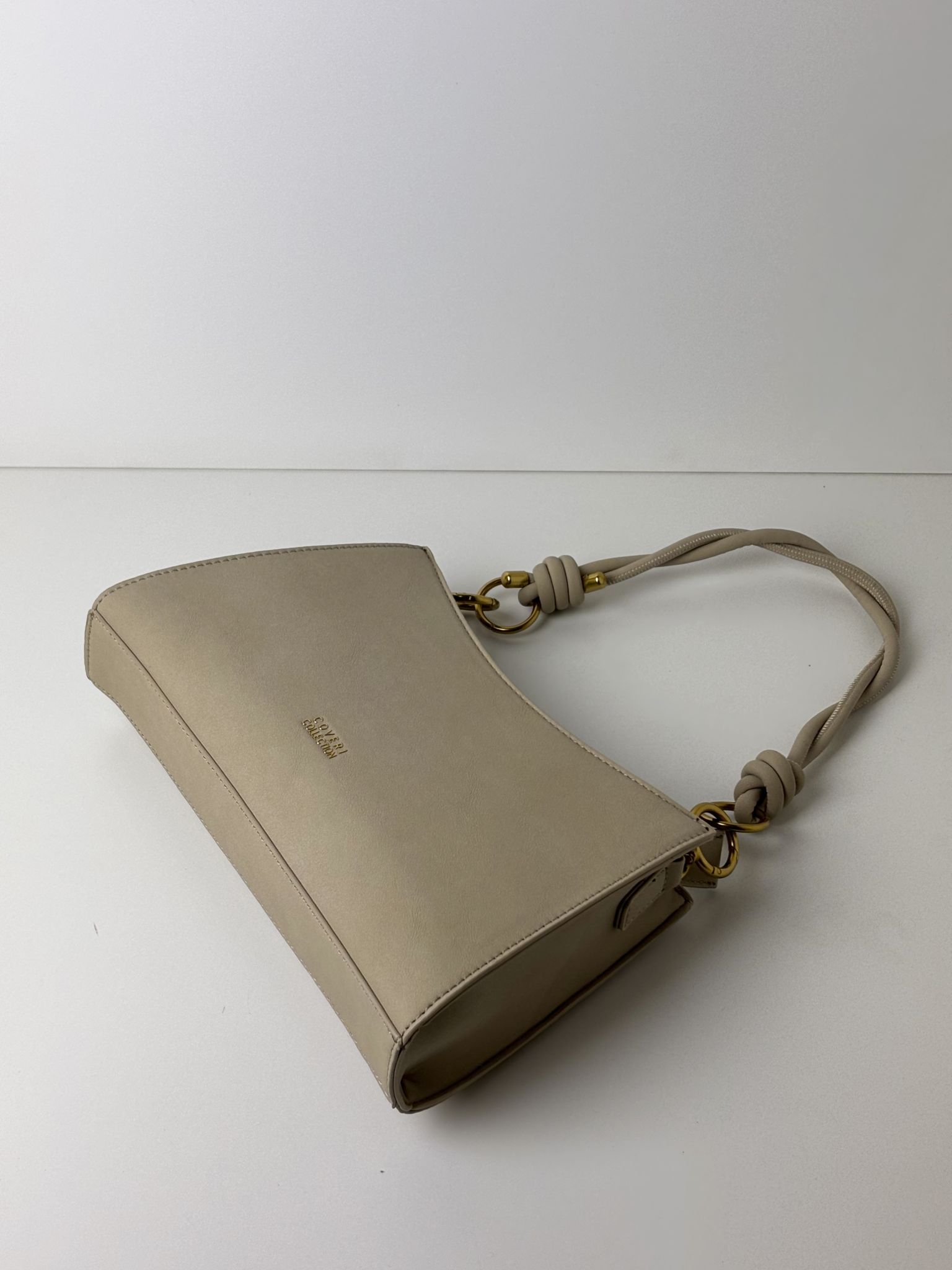 Usztywniana torebka worek COVERI COLLECTION taupe - obrazek 4